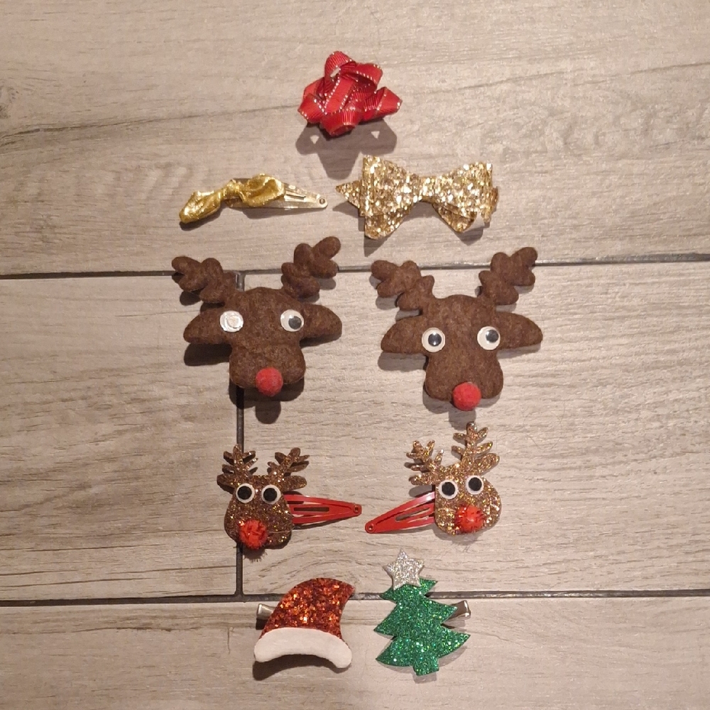 🍁Festive Holiday Hair Clips Set🐬